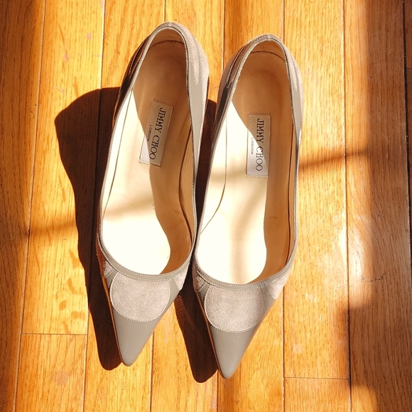 Jimmy Choo Shoes - Jimmy Choo Romy Grey Suede/Leather Pumps